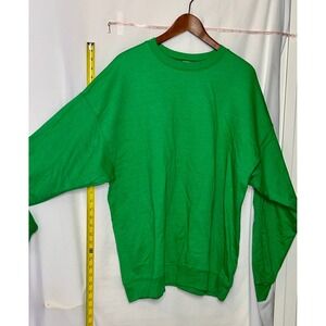 Hanes EcoSmart Crewneck Sweatshirt Bright Green Mens XL Recycled Content